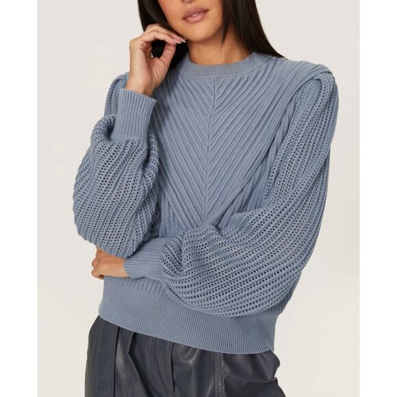IRO Anyah Pointelle Sweater Gray Blue Knit - Picture 1 of 9
